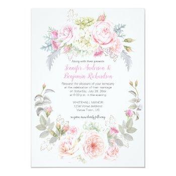 Small Boho Roses Hydrangeas Floral Wedding Front View