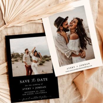 Small Boho Save The Date, Photo Minimalist Save The Date Front View