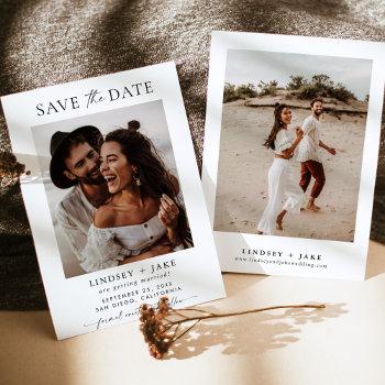 Small Boho Save The Date, Photo Minimalist Save The Date Front View