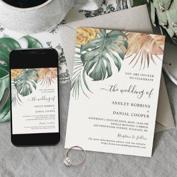 Small Boho Tropical Oasis Leaves Wedding Front View