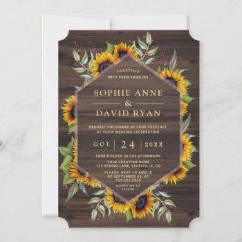 Small Boho Watercolour Sunflowers Wood Barn Wedding Front View