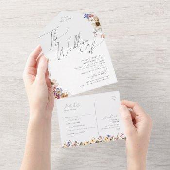 boho wildflower | garden wedding of seal and send all in one invitation