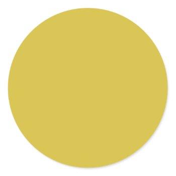 bold bright solid yellow modern wedding blank classic round sticker
