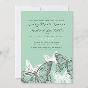 bold butterflies wedding invitation