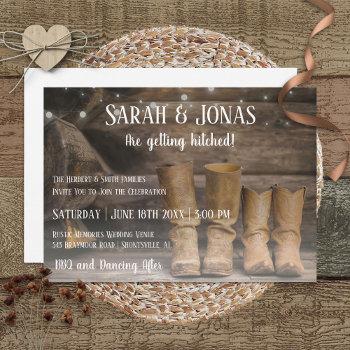 boots for two cowboy wedding invitation
