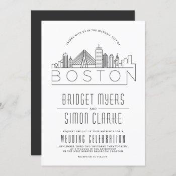 boston wedding | stylized skyline invitation