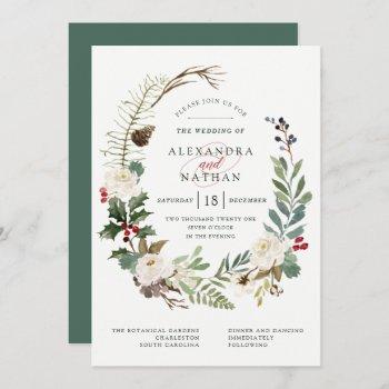 botanical christmas | holiday wedding invitation