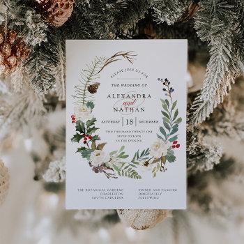botanical christmas | holiday wedding invitation