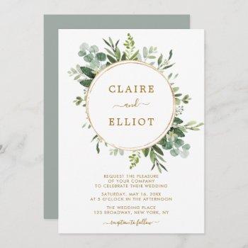 Small Botanical Gold Greenery Wedding Front View
