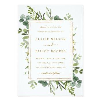 Small Botanical Gold Greenery Wedding Front View