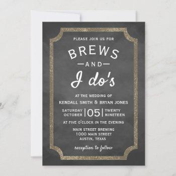 brews and i do's brewery chalkboard wedding invitation