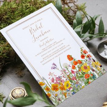 bridal luncheon boho wild flowers bridal shower invitation