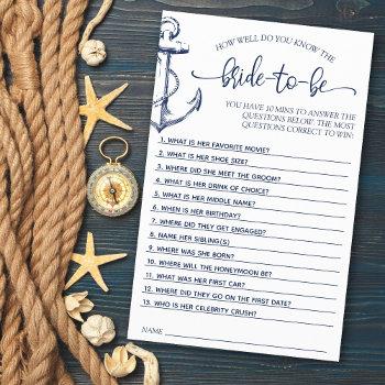 Small Baby Shower Game Nautical Anchor Front View