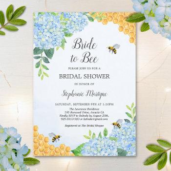bride to bee honeycomb hydrangea bridal shower invitation
