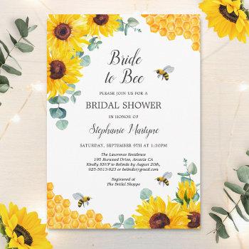 bride to bee honeycomb sunflower bridal shower invitation