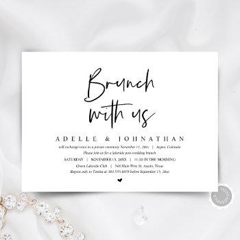 brunch with the newlyweds, wedding elopement party invitation
