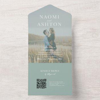 brushed overlay wedding all in one invitation