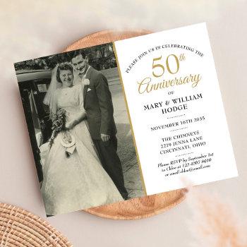Small Budget Any Anniversary Year Wedding Photo Invite Front View