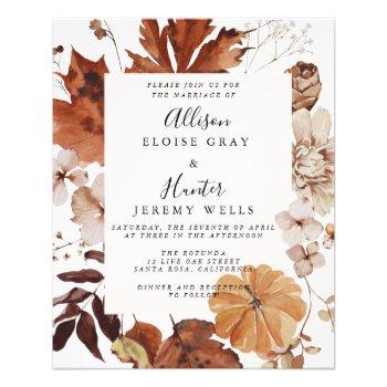 budget autumn wedding invitation flyer