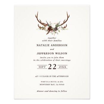 budget barn rustic stag green wedding invitation flyer