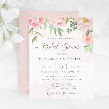 Small Budget Blush Pink Floral Baby Shower Front View