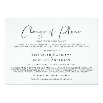 Small Budget Change Of Plans Wedding Announcement Front View