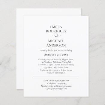 budget double-sided bilingual text only wedding