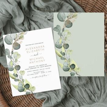 budget eucalyptus greenery wedding invitations