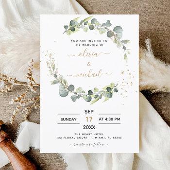 budget eucalyptus greenery wedding invitations