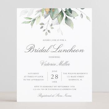 Small Budget Eucalyptus Leaves Baby Luncheon Front View