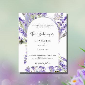 budget lavender floral arch wedding invitation