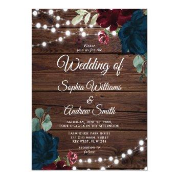 Small Budget Marsala & Navy Rustic Wedding Front View