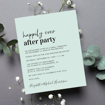 budget mint wedding reception invitation
