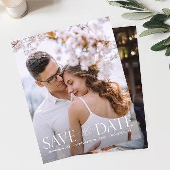Small Budget Modern 2 Photo The Script V Save The Date Flyer Front View