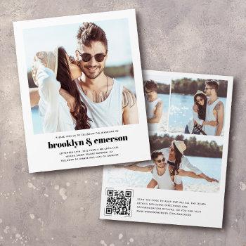 Small Budget Modern Photo Qr Code Wedding Front View