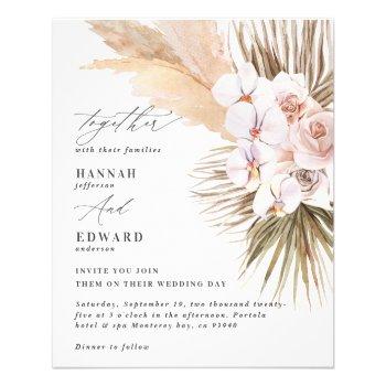 budget pampas grass foliage orchid rustic wedding flyer