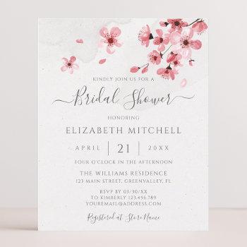Small Budget Pink Floral Cherry Blossom Baby Shower Front View