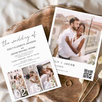 Small Budget Qr Code Calligraphy Wedding  Flyer Front View