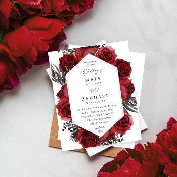 Small Budget Red Floral & Black Wedding Front View