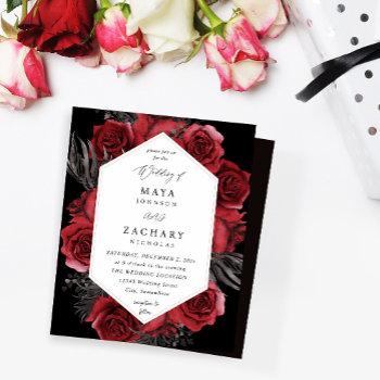Small Budget Red Floral & Black Wedding - Black Front View