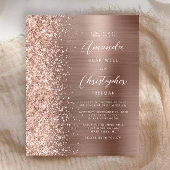 Small Budget Rose Gold Glam Glitter Wedding Front View