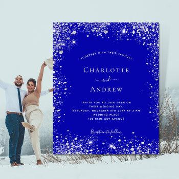 Small Budget Royal Blue Silver Glitter Dust Wedding Front View