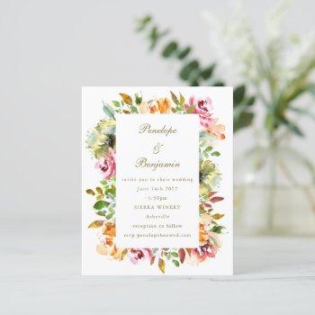 budget rustic floral wedding qr code invitation