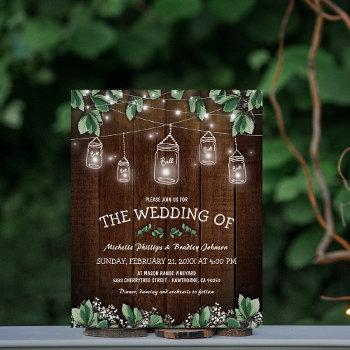 budget rustic jar greenery wedding invitation