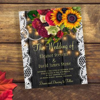 Small Budget Rustic Sunflower Roses Wedding Front View