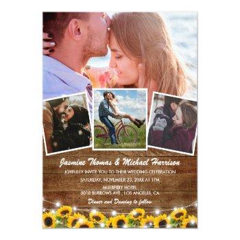 Small Budget Rustic Sunflower Wedding Invites Front View