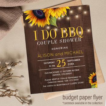Small Budget Rustic Sunflowers I Do Bbq Couple Shower Flyer Front View