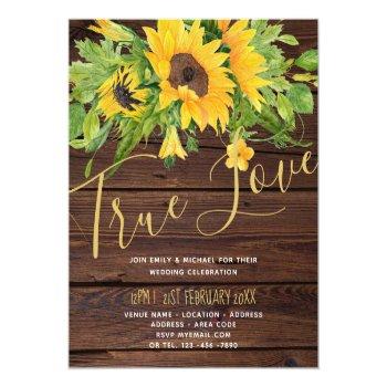 Small Budget Rustic Sunflowers Wood Wedding Front View