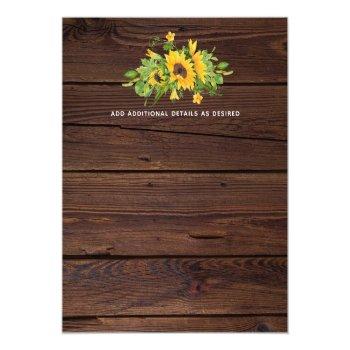 Small Budget Rustic Sunflowers Wood Wedding Back View