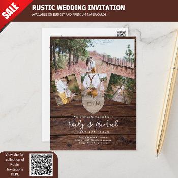 budget rustic wedding invites photo collage modern
